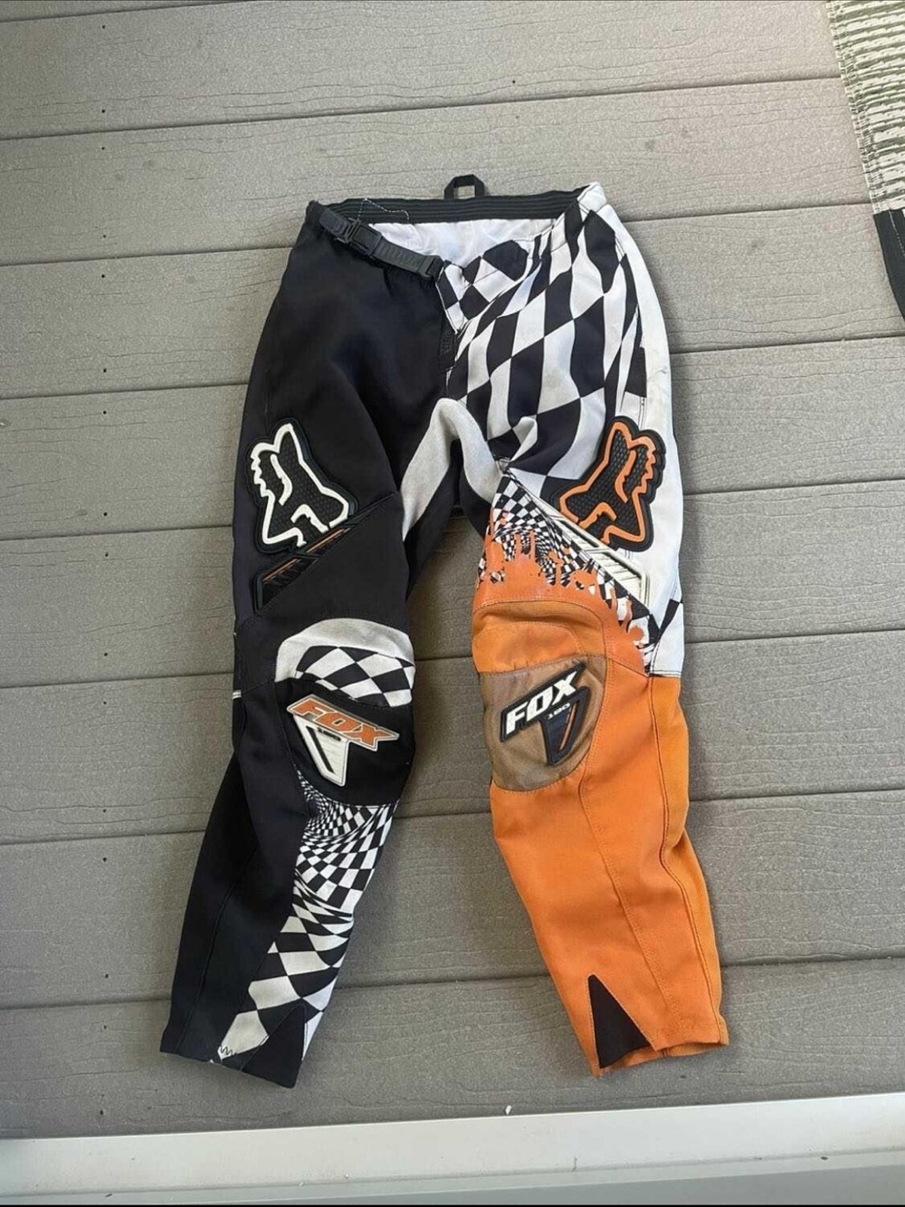 Fox Black White and Orange Racing Motocross Pants